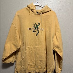 Browning Yellow Hoodie with Embroidered Logo